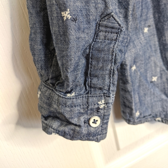 Old Navy Denim Shirt with Flower Print - Picture 2 of 8